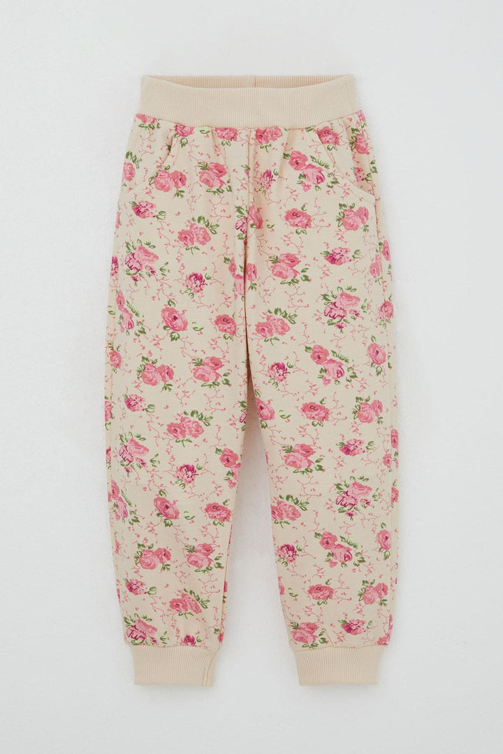 BRE Breeze Girl Child Tracksuit Flower Patterned 1.5-5 Years, Beige - Charlotte