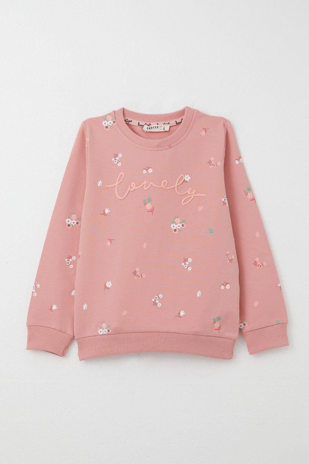 BRE Breeze Girl Child Tracksuit Set with Flower Pattern Print 1-4 Years, Rose Pink - Hicksville