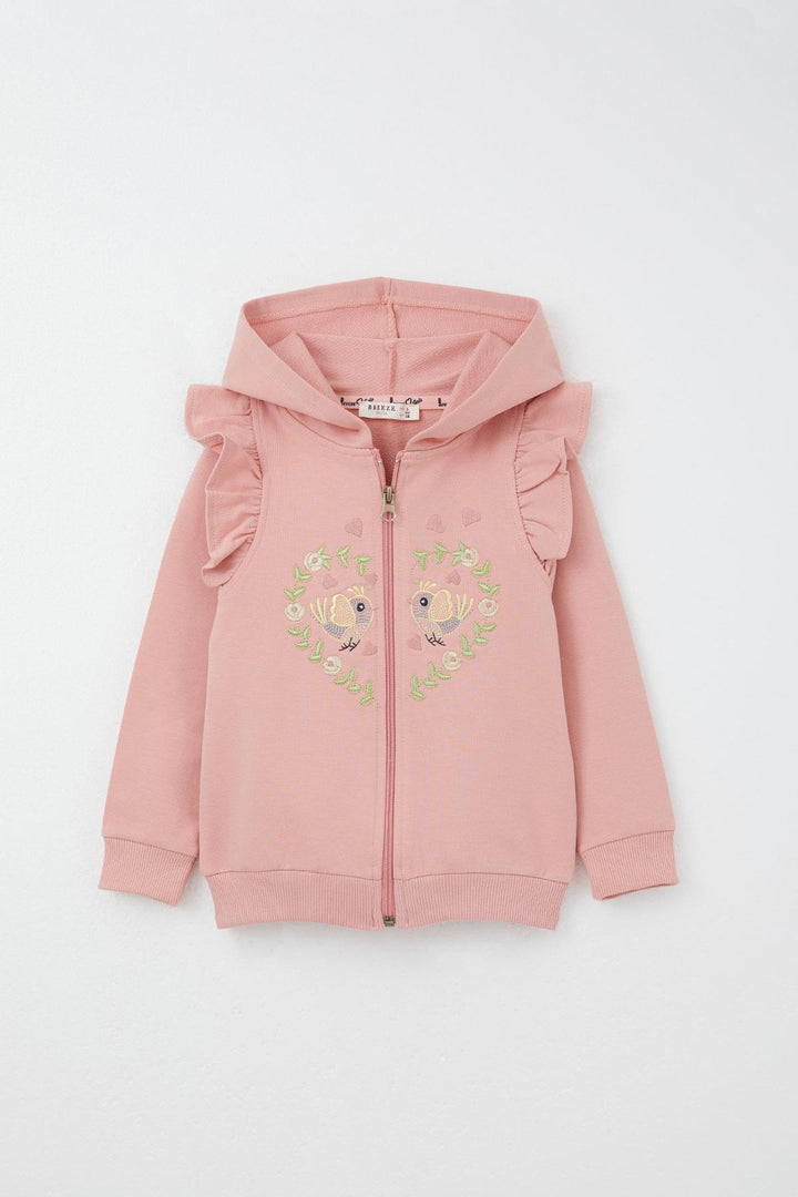 BRE Breeze Girl Child Tracksuit Set Flower & Bird Embroidered 1.5-5 Years, Rose Pink - Backnang