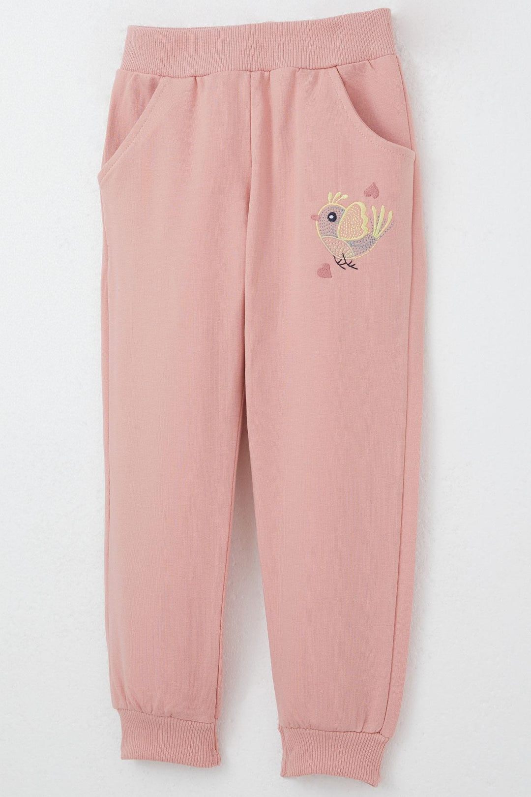 BRE Breeze Girl Child Tracksuit Set Flower & Bird Embroidered 1.5-5 Years, Rose Pink - Backnang