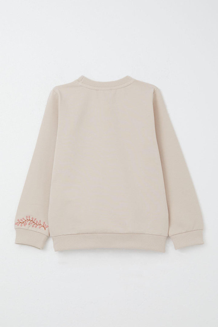 BRE Breeze Girl Child Tracksuit with Flower Embroidery, 1.5-5 Years, Beige - Flagstaff