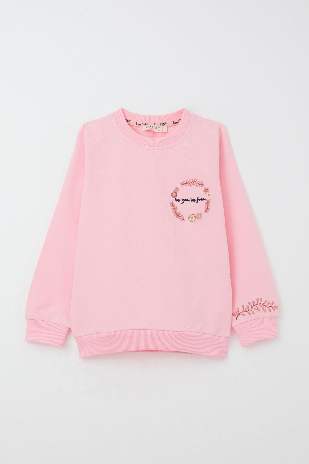BRE Breeze Girl Child Tracksuit with Flower Embroidery, 1.5-5 Years, Pink - Yonkers