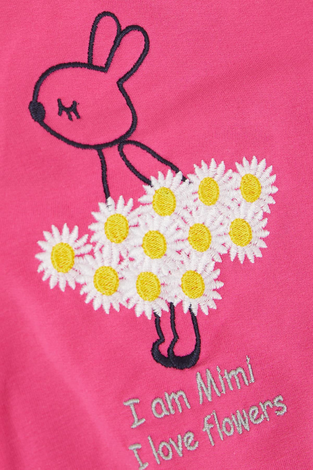 BRE Breeze Girl Child Tracksuit Flower Themed Bunny Embroidered 1-4 Years, Fuchsia - Meriden