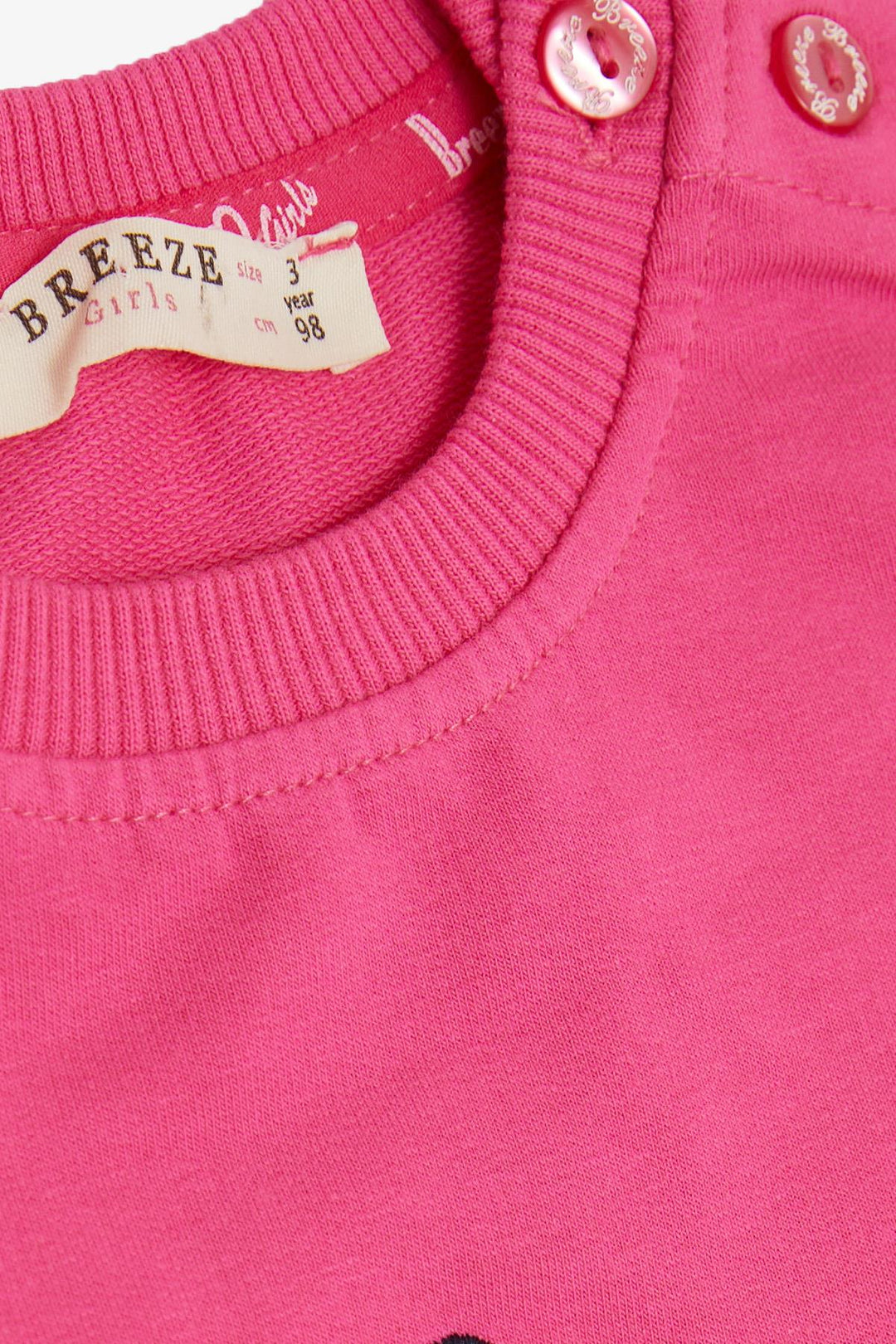 BRE Breeze Girl Child Tracksuit Flower Themed Bunny Embroidered 1-4 Years, Fuchsia - Meriden