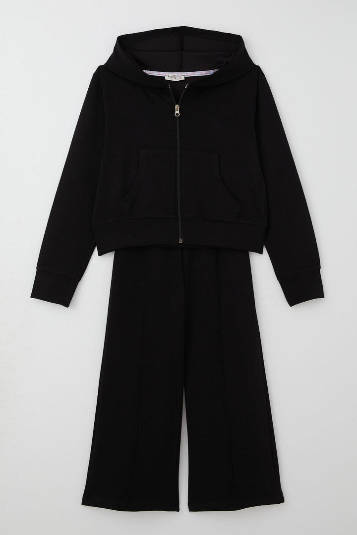 BRE Breeze Girl's Tracksuit Set with Raglan Sleeve Hoodie, 84 Years, Black - Carlsbad