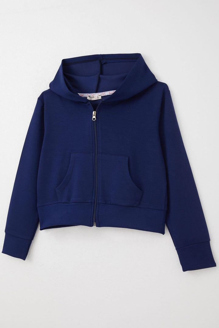 BRE Breeze Girl Child Tracksuit Set with Topstitched Hoodie 84 Years, Navy Blue - Monroe