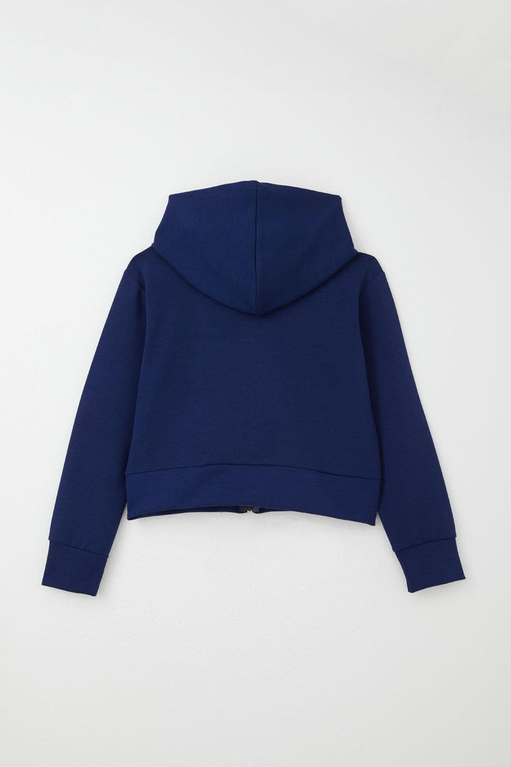 BRE Breeze Girl Child Tracksuit Set with Topstitched Hoodie 84 Years, Navy Blue - Monroe
