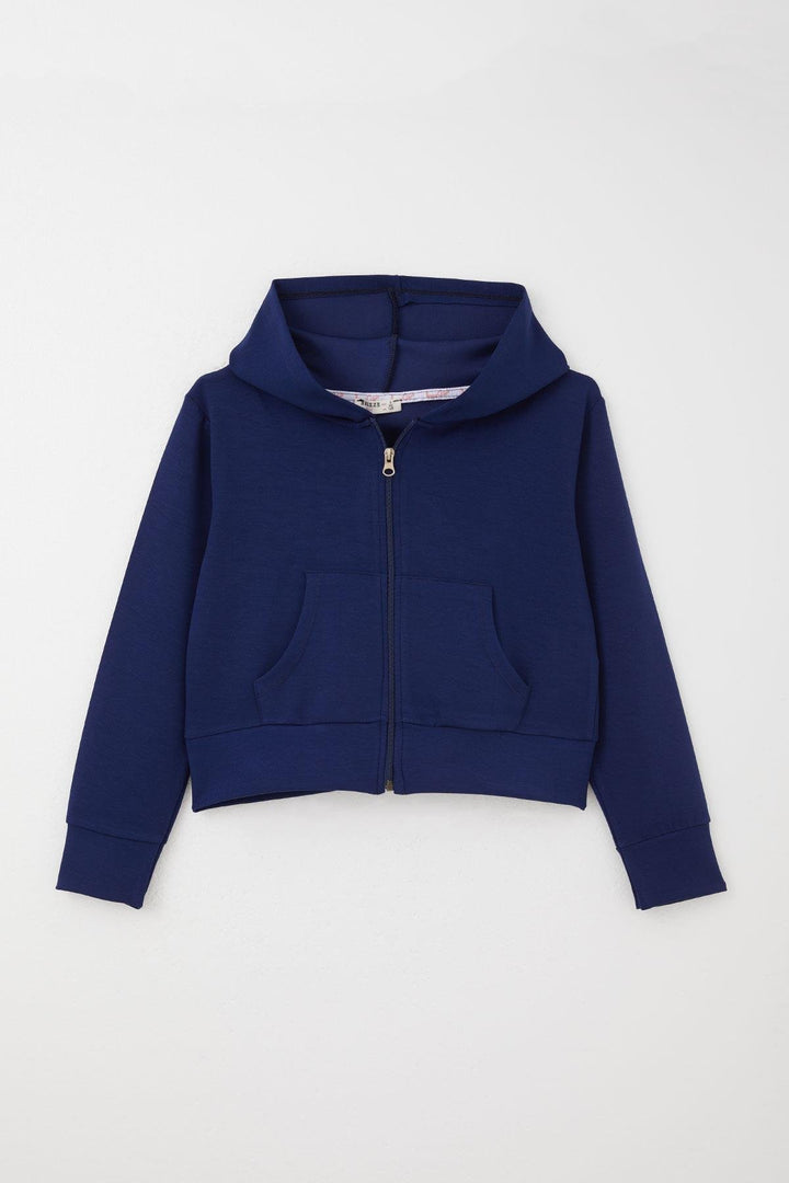 BRE Breeze Girl Child Tracksuit Set with Topstitched Hoodie 84 Years, Navy Blue - Monroe
