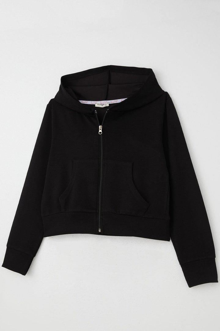 BRE Breeze Girl's Tracksuit Set with Raglan Sleeve Hoodie, 84 Years, Black - Carlsbad