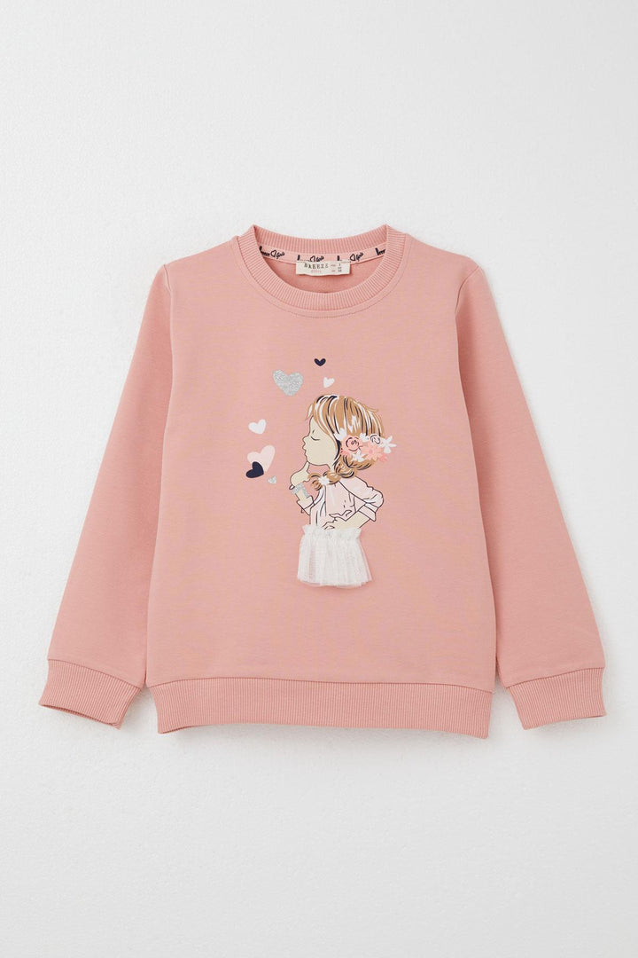 BRE Breeze Girl Child Tracksuit Thoughtful Girl Printed 2-6 Years, Pink - Seraing