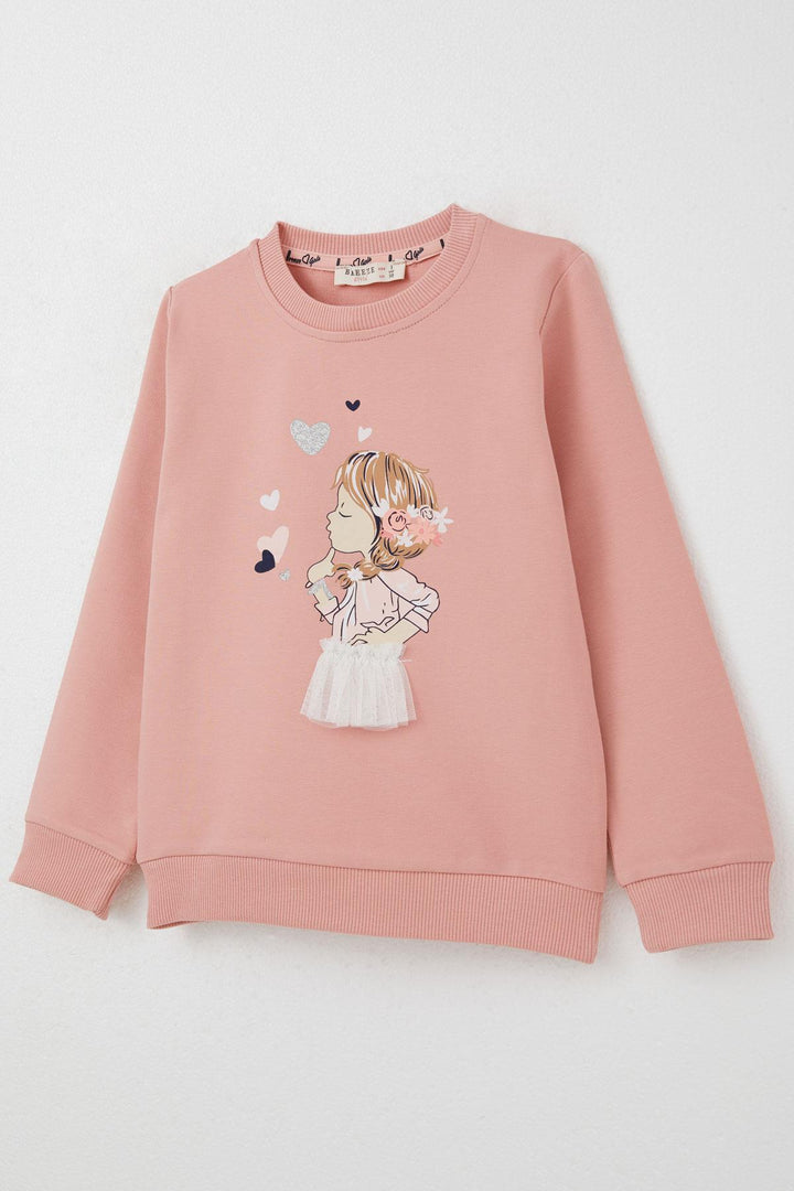 BRE Breeze Girl Child Tracksuit Thoughtful Girl Printed 2-6 Years, Pink - Seraing