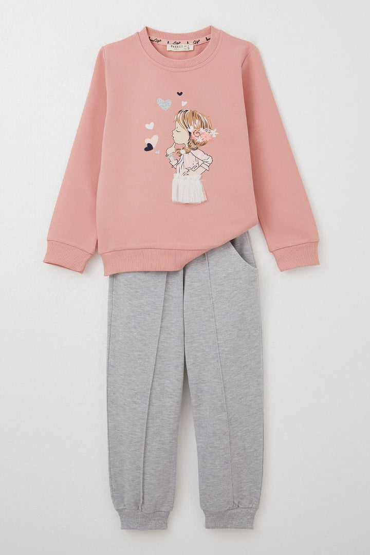 BRE Breeze Girl Child Tracksuit Thoughtful Girl Printed 2-6 Years, Pink - Seraing