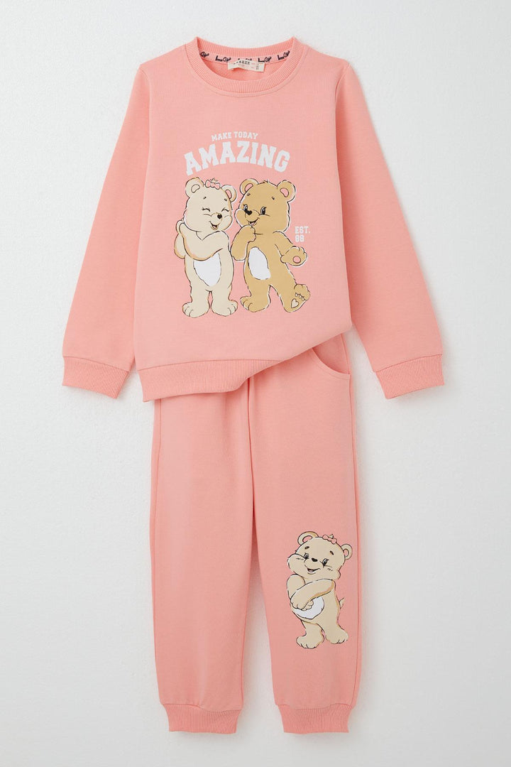 BRE Breeze Girl Child Tracksuit Fun Bear Printed 1.5-5 Years, Salmon - Valley Stream