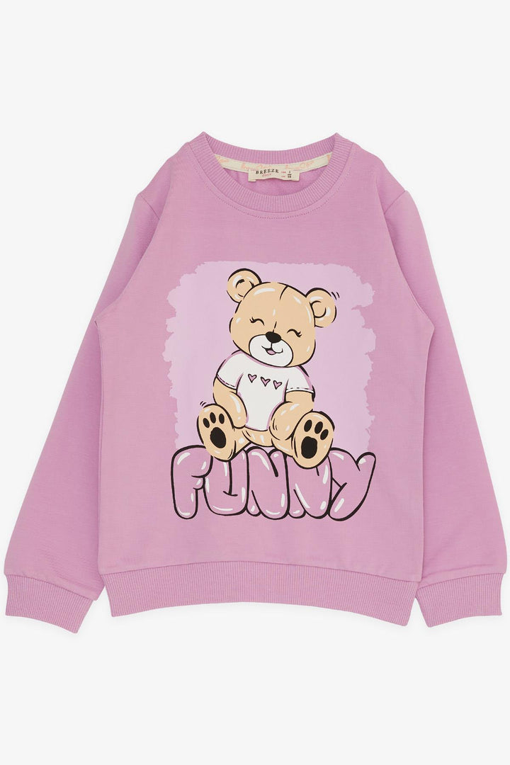 BRE Breeze Girl Child Tracksuit Fun Bear Printed 1.5-5 Years, Lilac - Barrow in Furness