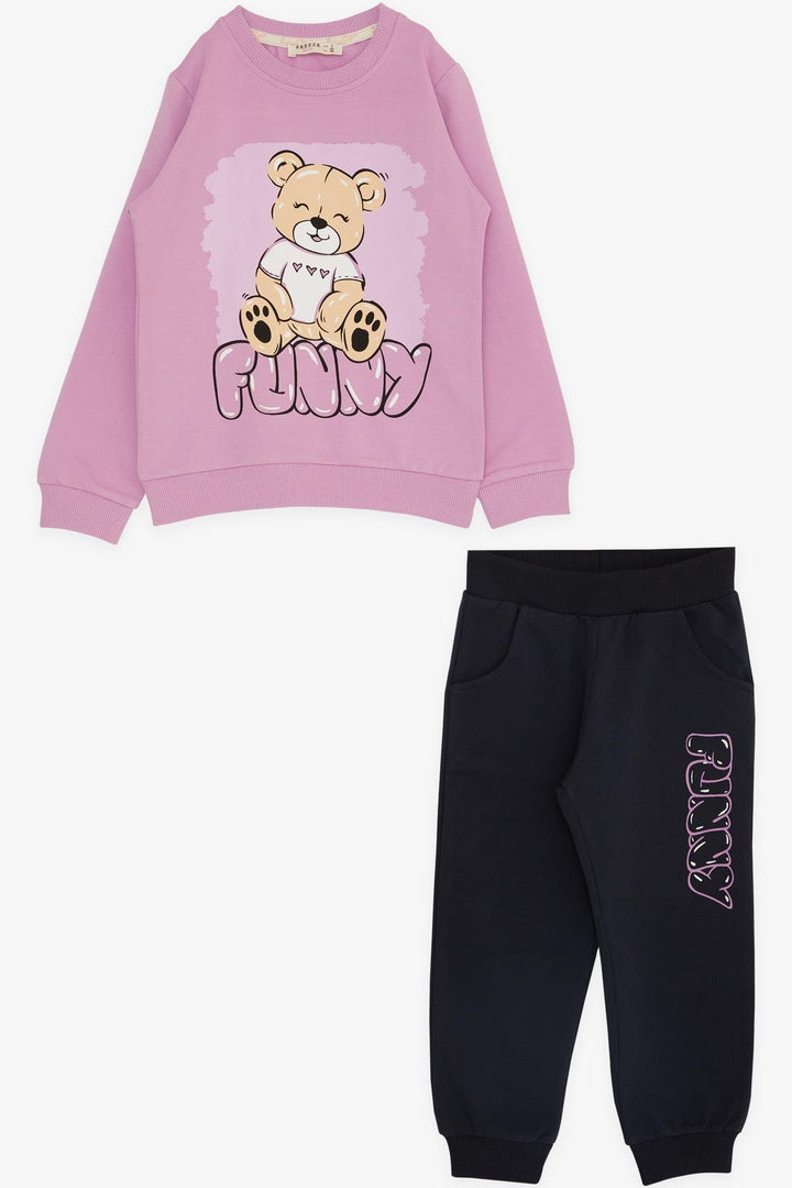 BRE Breeze Girl Child Tracksuit Fun Bear Printed 1.5-5 Years, Lilac - Barrow in Furness