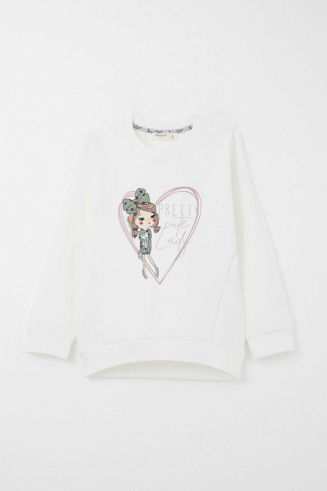 BRE Breeze Girl Child Tracksuit Cool Girl Printed 2-6 Years, Ecru - Cape Breton