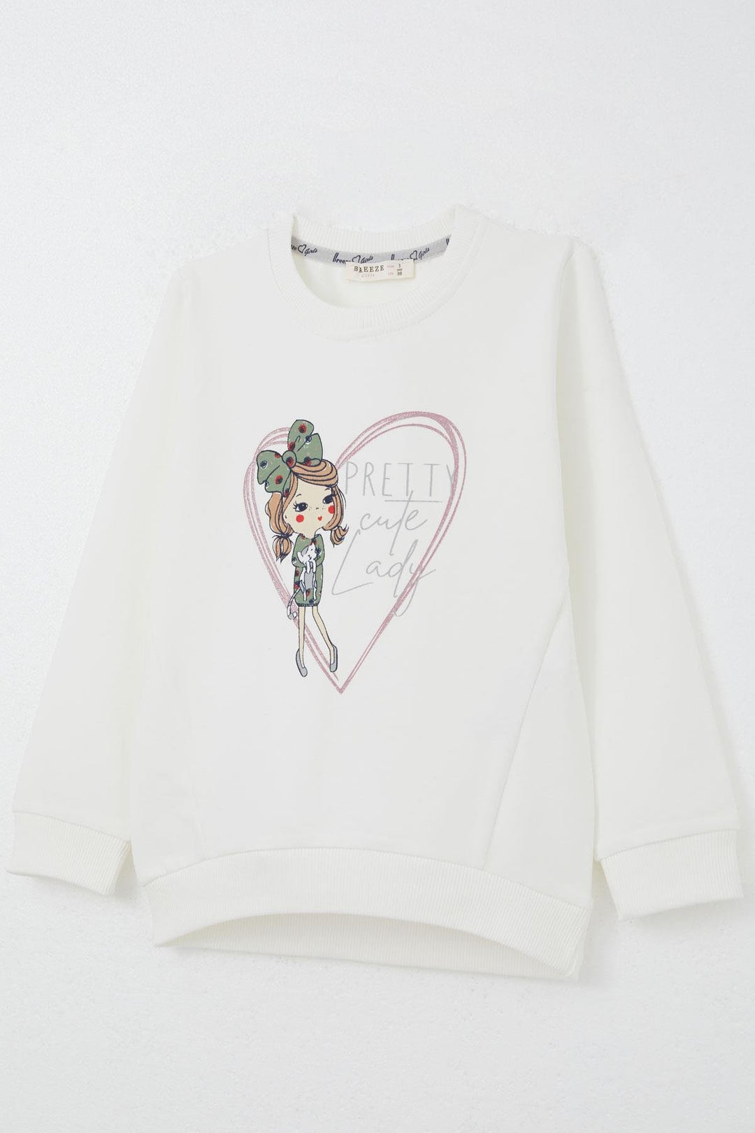 BRE Breeze Girl Child Tracksuit Cool Girl Printed 2-6 Years, Ecru - Cape Breton