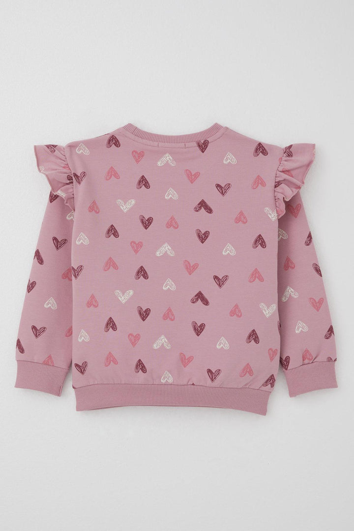 BRE Breeze Girl Child Tracksuit Heart Patterned Letter Printed 1.5-5 Years, Rose Pink - Greenville