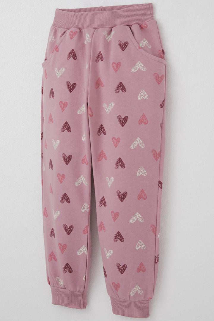 BRE Breeze Girl Child Tracksuit Heart Patterned Letter Printed 1.5-5 Years, Rose Pink - Greenville