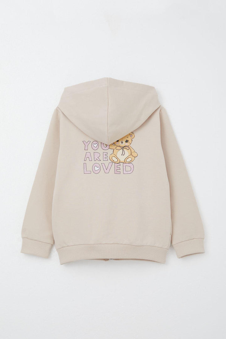 BRE Breeze Girl Child Tracksuit Set Heart Printed Baby Bear 1.5-5 Years, Beige - Redwood City