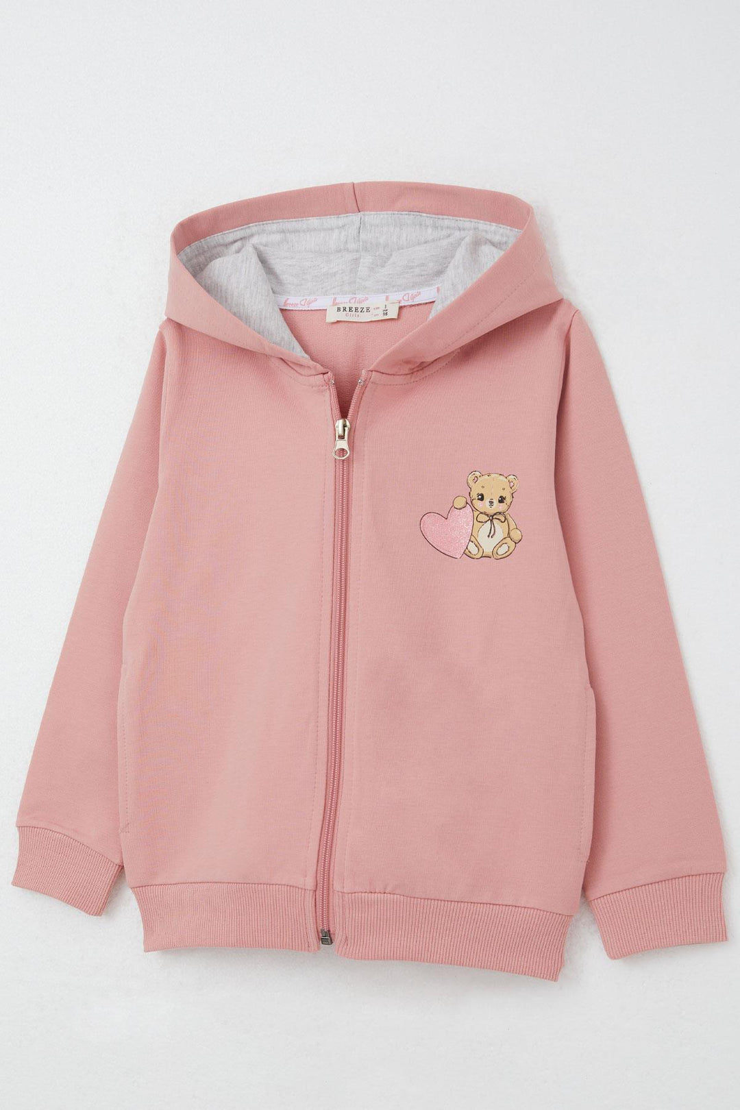 BRE Breeze Girl Child Tracksuit Set Heart Printed Baby Bear 1.5-5 Years, Rose Pink - Medicine Hat