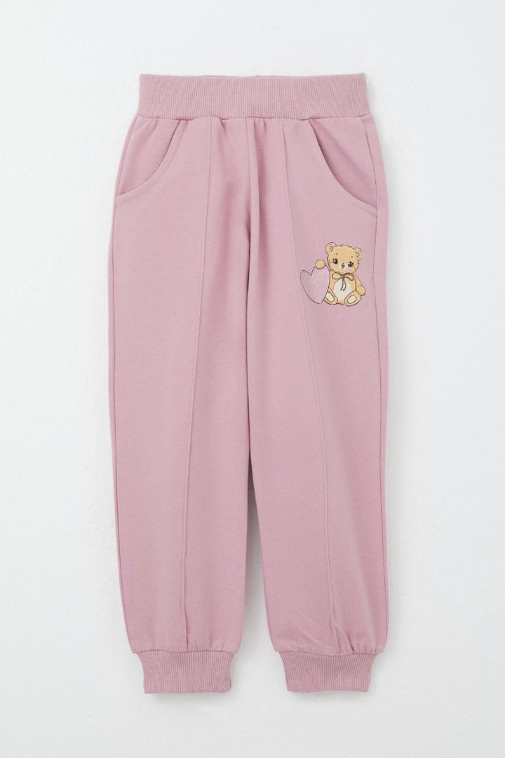 BRE Breeze Girl Child Tracksuit Set Heart Printed Baby Bear 1.5-5 Years, Beige - Redwood City