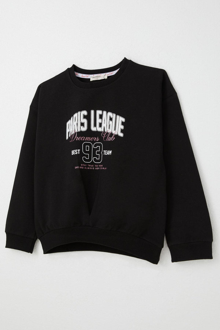 BRE Breeze Girl Child Tracksuit League Themed Front V Stitched 50 Years, Black - Teziutlan