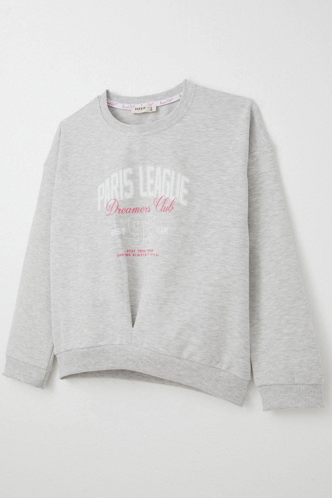 BRE Breeze Girl Child Tracksuit League Themed Front V Stitched 50 Years, Light Grey Melange - Martinez