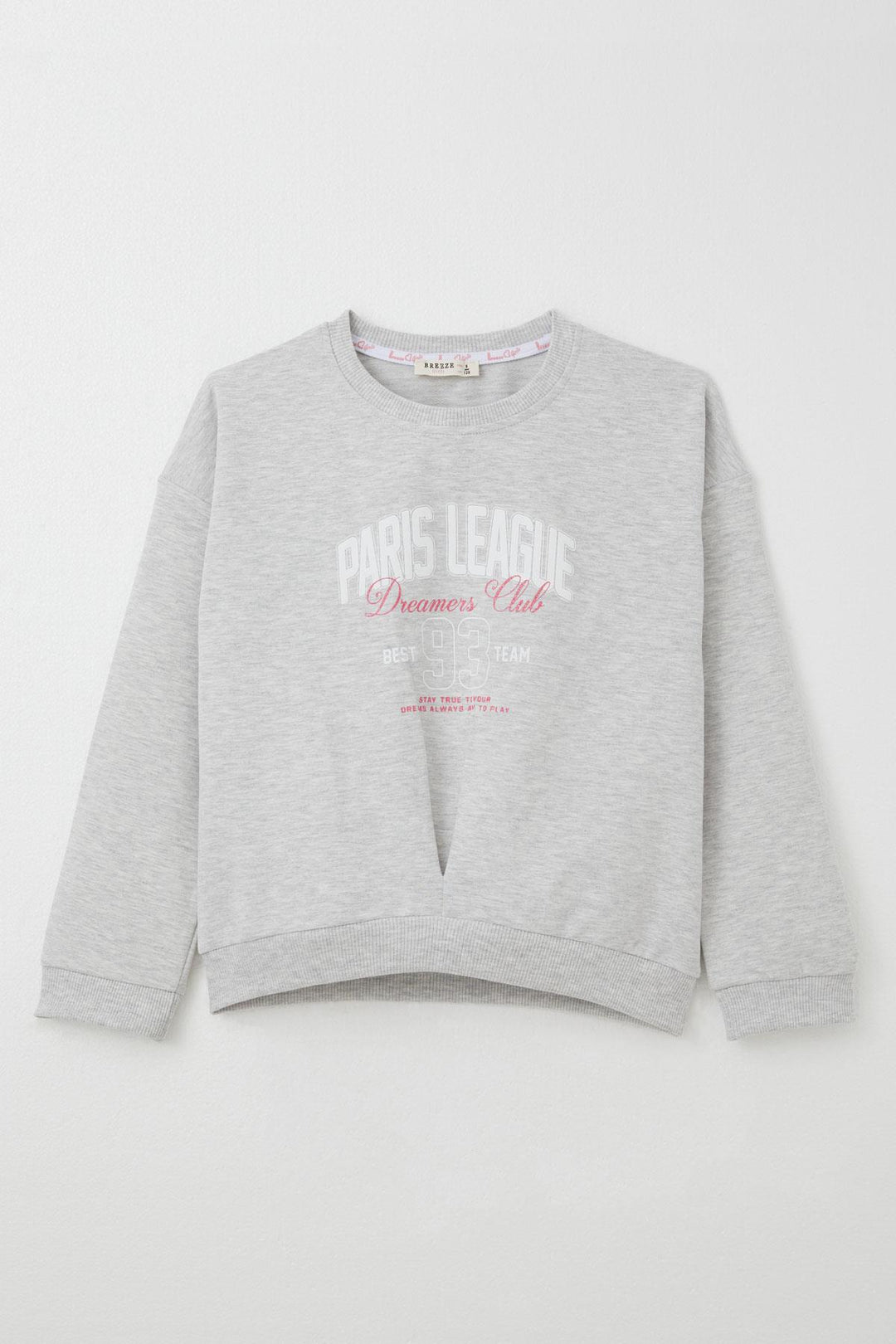 BRE Breeze Girl Child Tracksuit League Themed Front V Stitched 50 Years, Light Grey Melange - Martinez