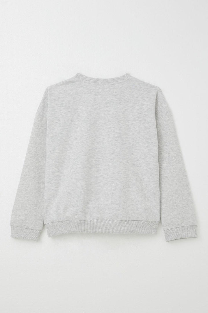 BRE Breeze Girl Child Tracksuit League Themed Front V Stitched 50 Years, Light Grey Melange - Martinez