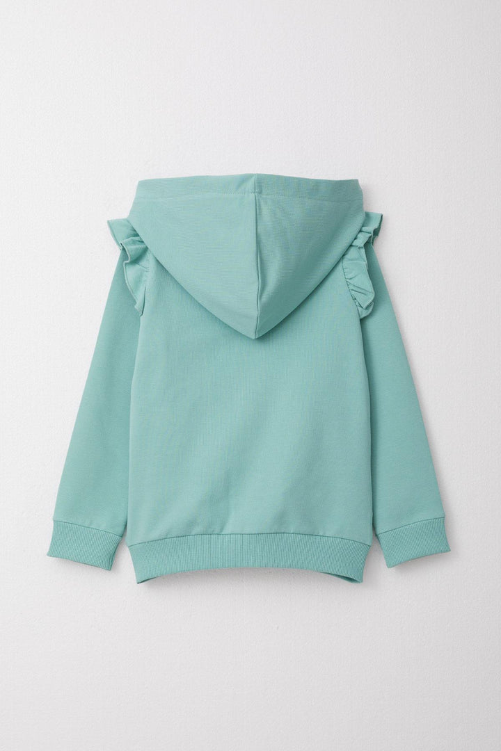 BRE Breeze Girl Child Tracksuit with Cute Heart Pocket Detail and Lovely Bear Embroidery, 2-6 Years, Water Green - Barnsley