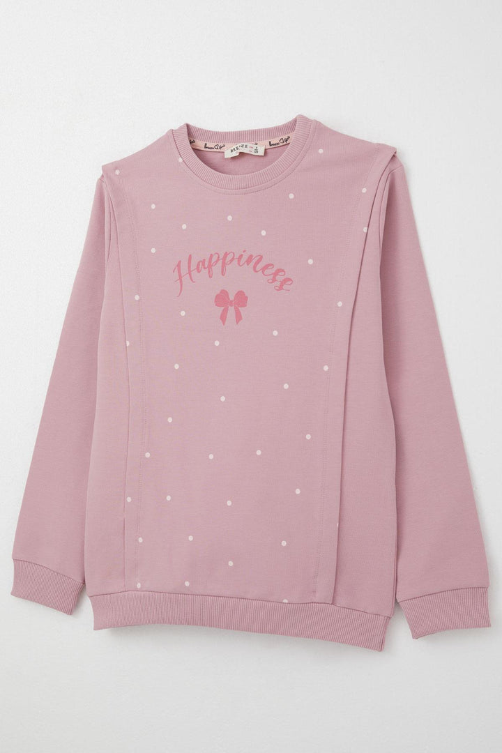 BRE Breeze Girl Child Tracksuit Happiness Themed Polka Dot Patterned 4-8 Years, Rose Pink - Colmenar Viejo