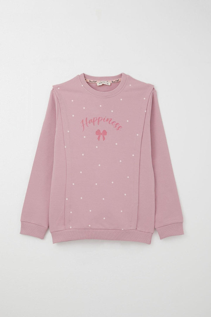 BRE Breeze Girl Child Tracksuit Happiness Themed Polka Dot Patterned 4-8 Years, Rose Pink - Colmenar Viejo