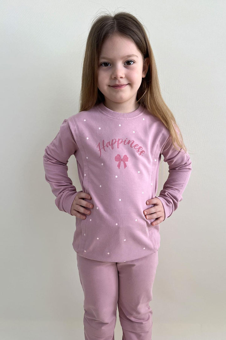 BRE Breeze Girl Child Tracksuit Happiness Themed Polka Dot Patterned 4-8 Years, Rose Pink - Colmenar Viejo