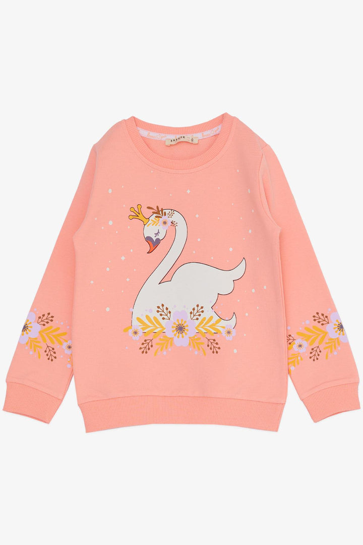 بدلة رياضية للفتيات من BRE Breeze مطبوع عليها صورة Princess Swan لعمر 3-8 سنوات، سلمون - إيفريت