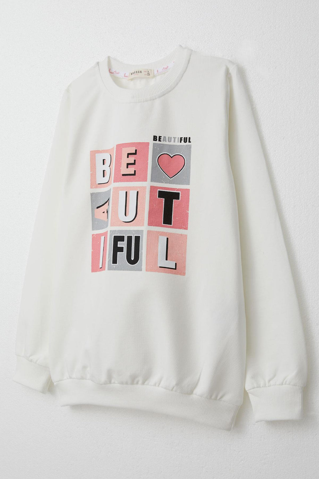 BRE Breeze Girl's Tracksuit Colorful Printed with Text 82 Years, White - Lodi