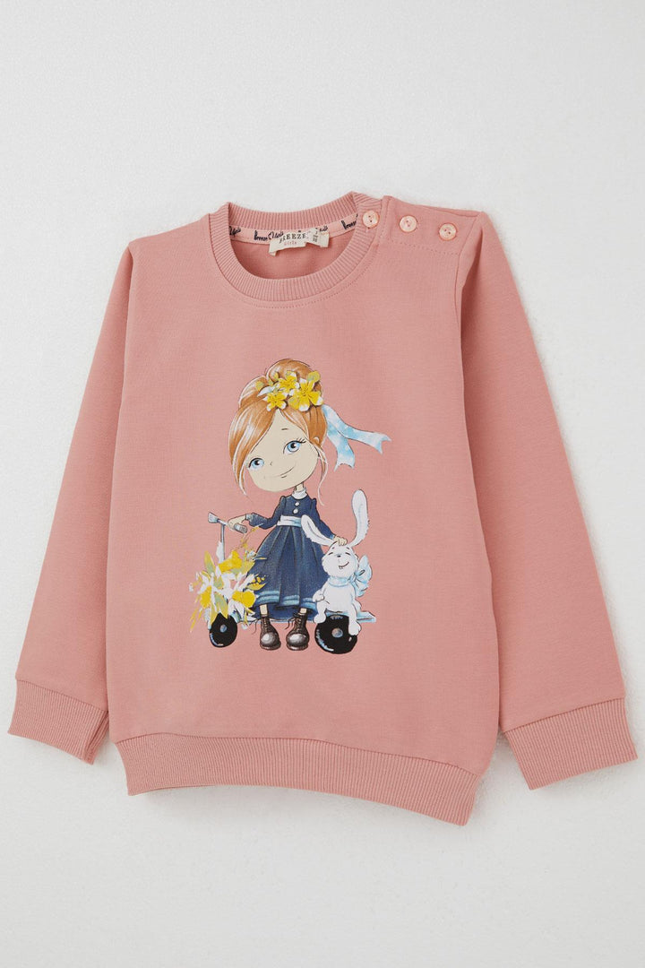 BRE Breeze Girl Child Tracksuit Set Scooter Girl Printed 1.5-5 Years, Pink - Poitiers