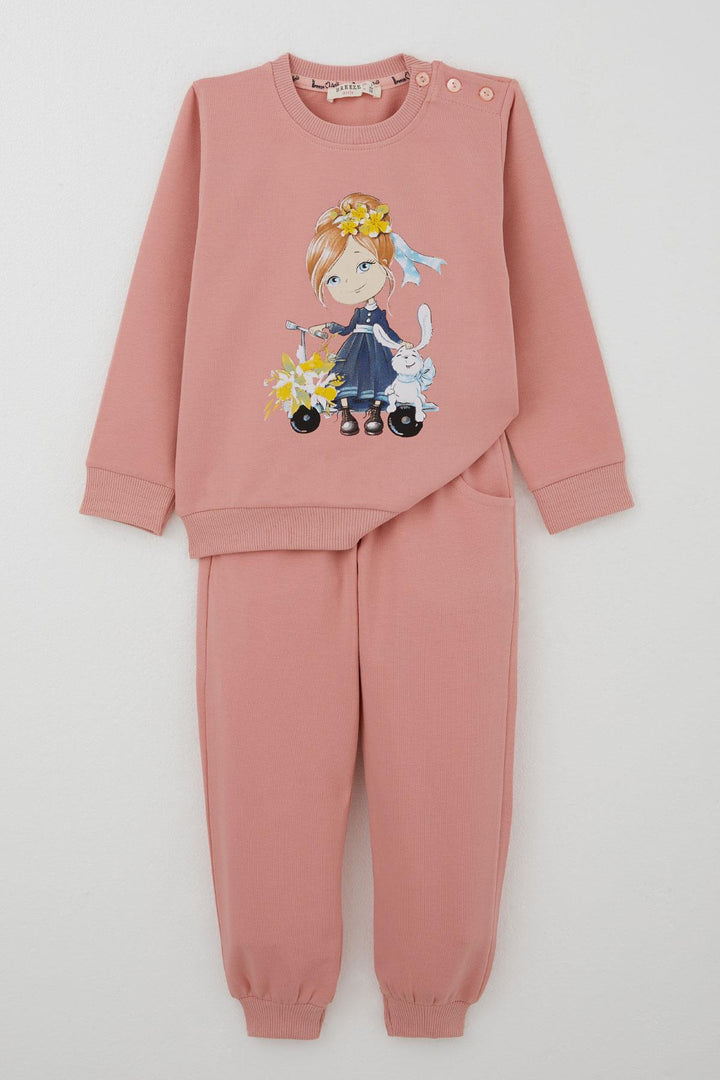 BRE Breeze Girl Child Tracksuit Set Scooter Girl Printed 1.5-5 Years, Pink - Poitiers