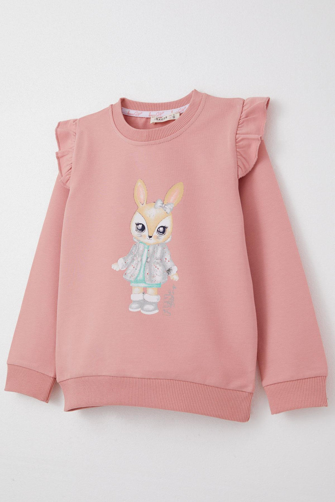 BRE Breeze Girl's Tracksuit with Cute Bunny Print, 3-8 Years Old, Pink - Mira