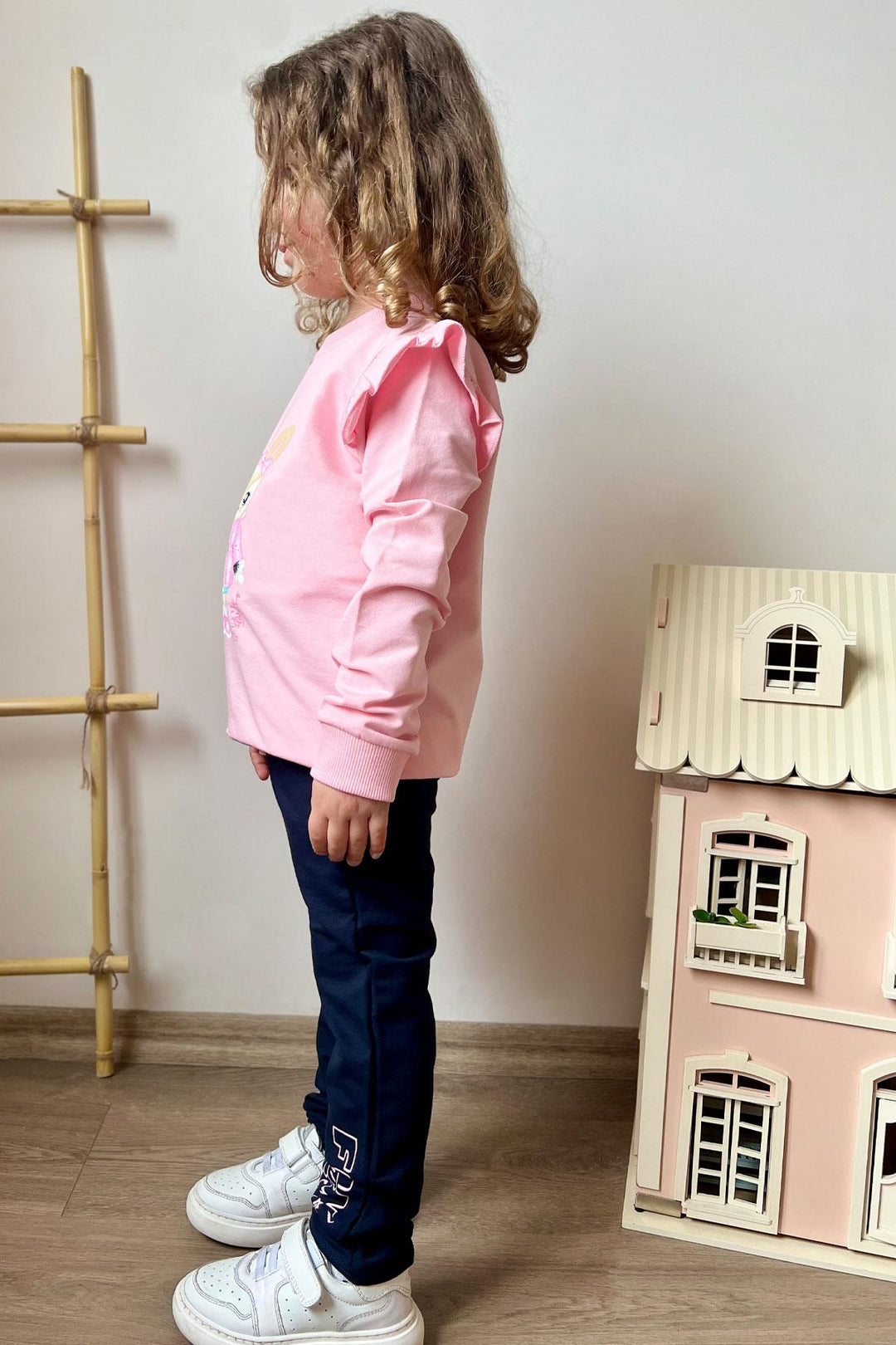 BRE Breeze Girl's Tracksuit with Cute Bunny Print, 3-8 Years, Pink - Ieper