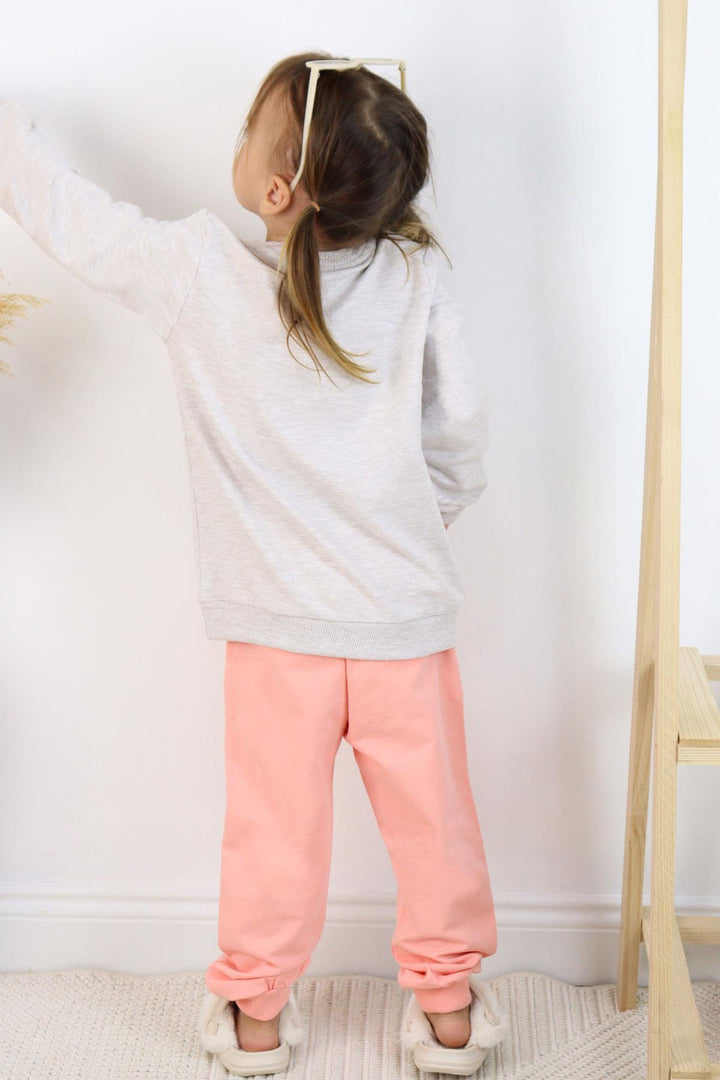 BRE Breeze Girl Child Tracksuit Cute Magician Bunny Printed 1-4 Years, Beige Melange - Newton