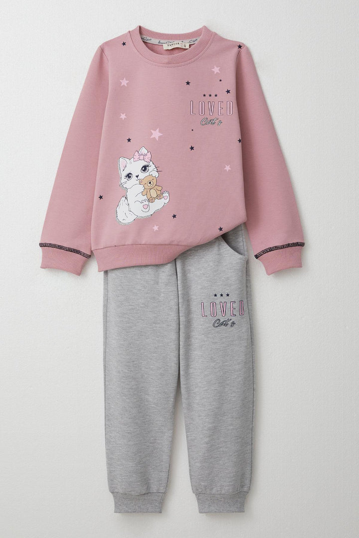 BRE Breeze Girl Child Tracksuit Cute Kitty Printed 1.5-5 Years, Pink - San Andrés Tuxtla