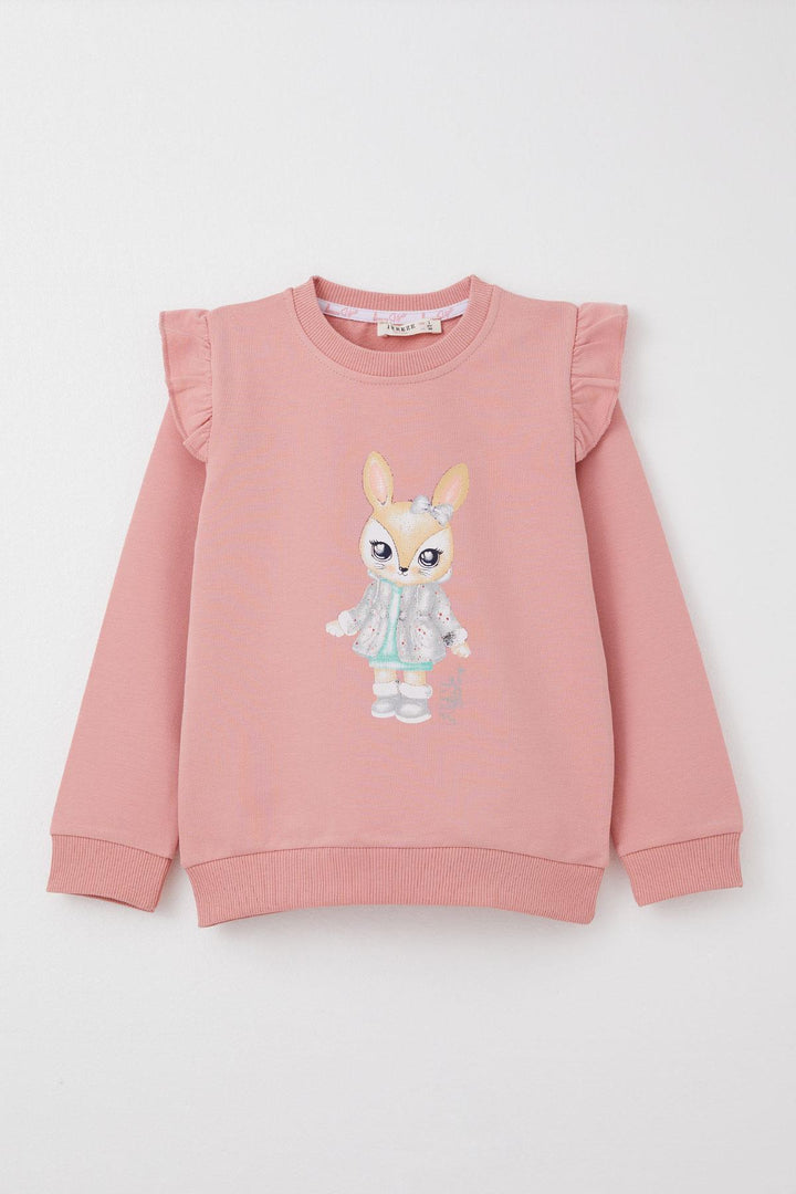 BRE Breeze Girl's Tracksuit with Cute Bunny Print, 3-8 Years Old, Pink - Mira