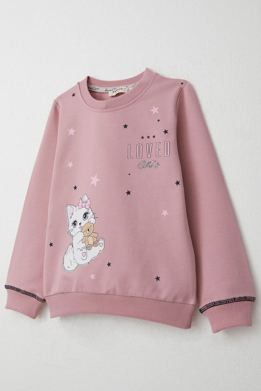 BRE Breeze Girl Child Tracksuit Cute Kitty Printed 1.5-5 Years, Pink - San Andrés Tuxtla