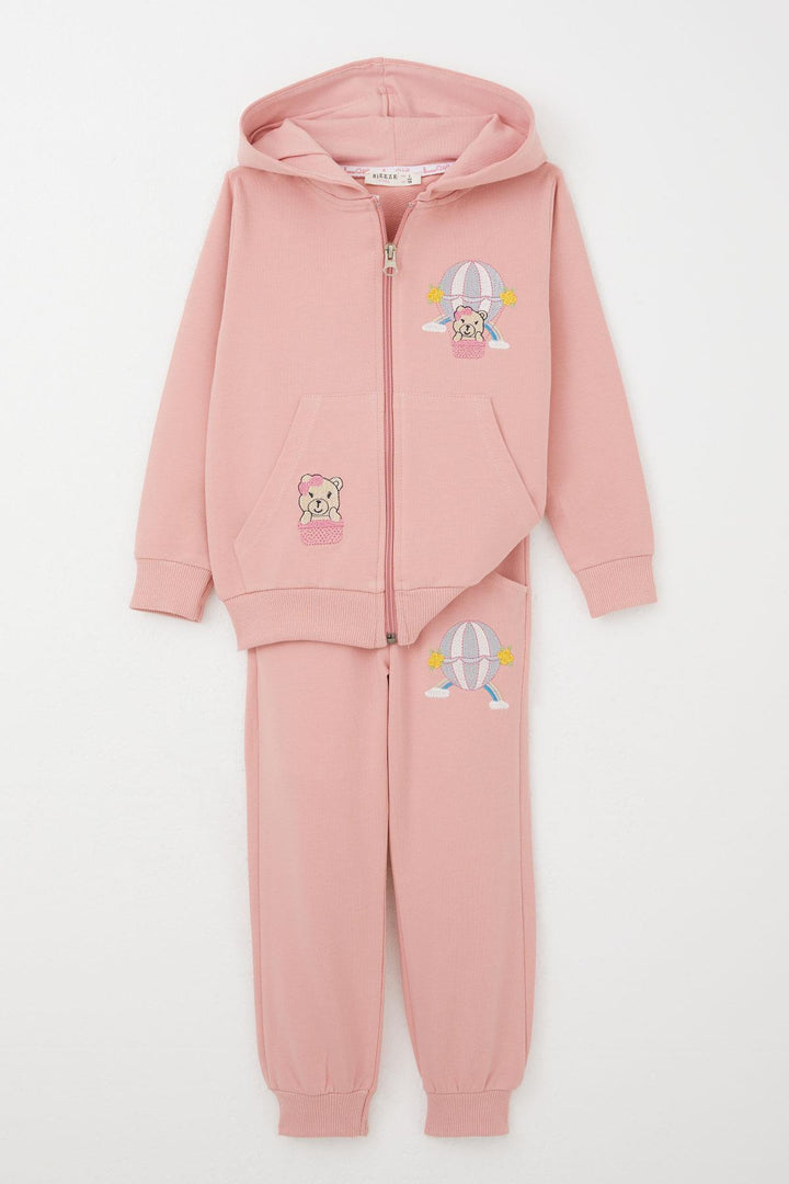 BRE Breeze Girl Child Tracksuit Flying Balloon Embroidered Teddy Bear 1.5-5 Years, Pink - Dunkerque