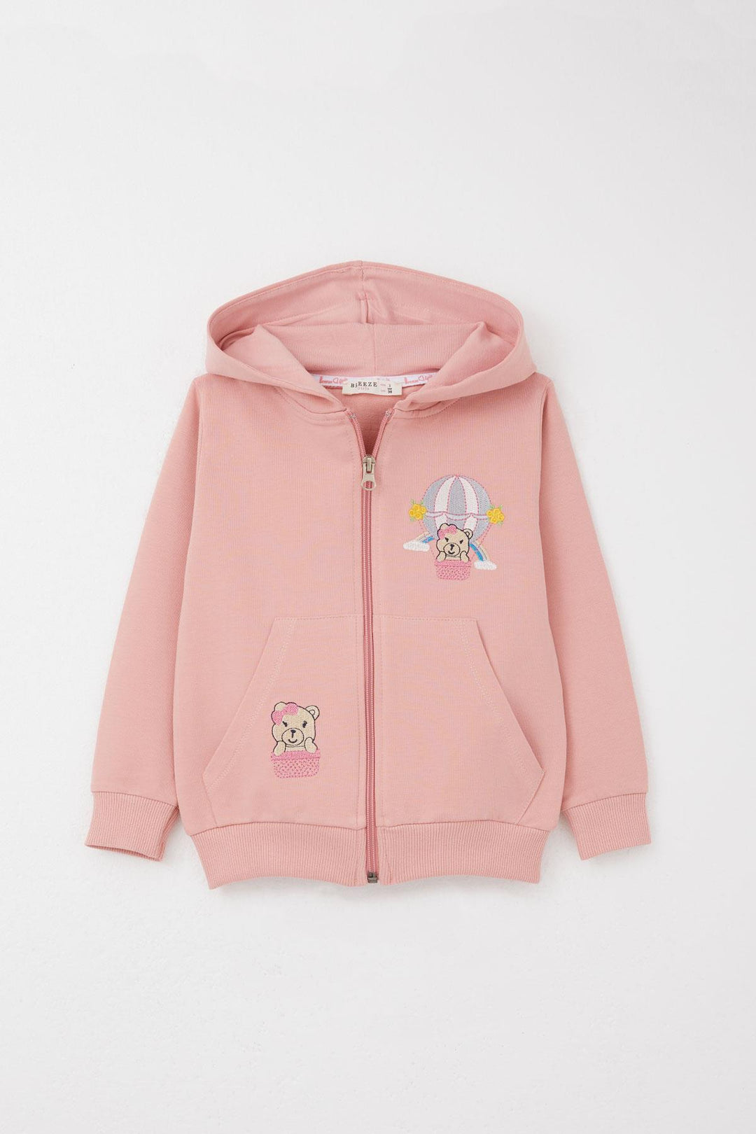 BRE Breeze Girl Child Tracksuit Flying Balloon Embroidered Teddy Bear 1.5-5 Years, Pink - Dunkerque