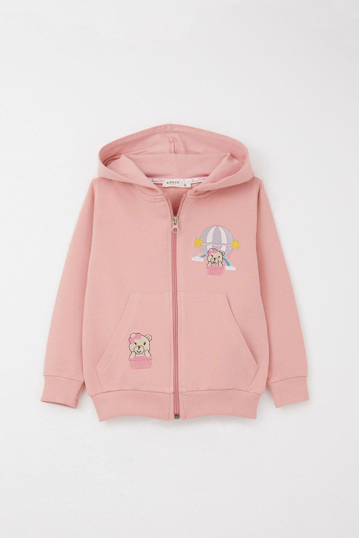 BRE Breeze Girl Child Tracksuit Flying Balloon Embroidered Teddy Bear 1.5-5 Years, Pink - Dunkerque
