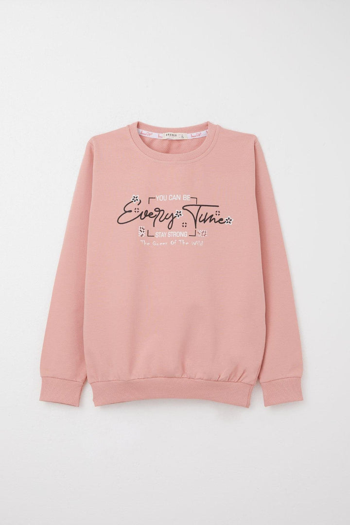 BRE Breeze Girl Child Tracksuit Printed with Flower Writing 62 Years, Rose Pink - Lochau