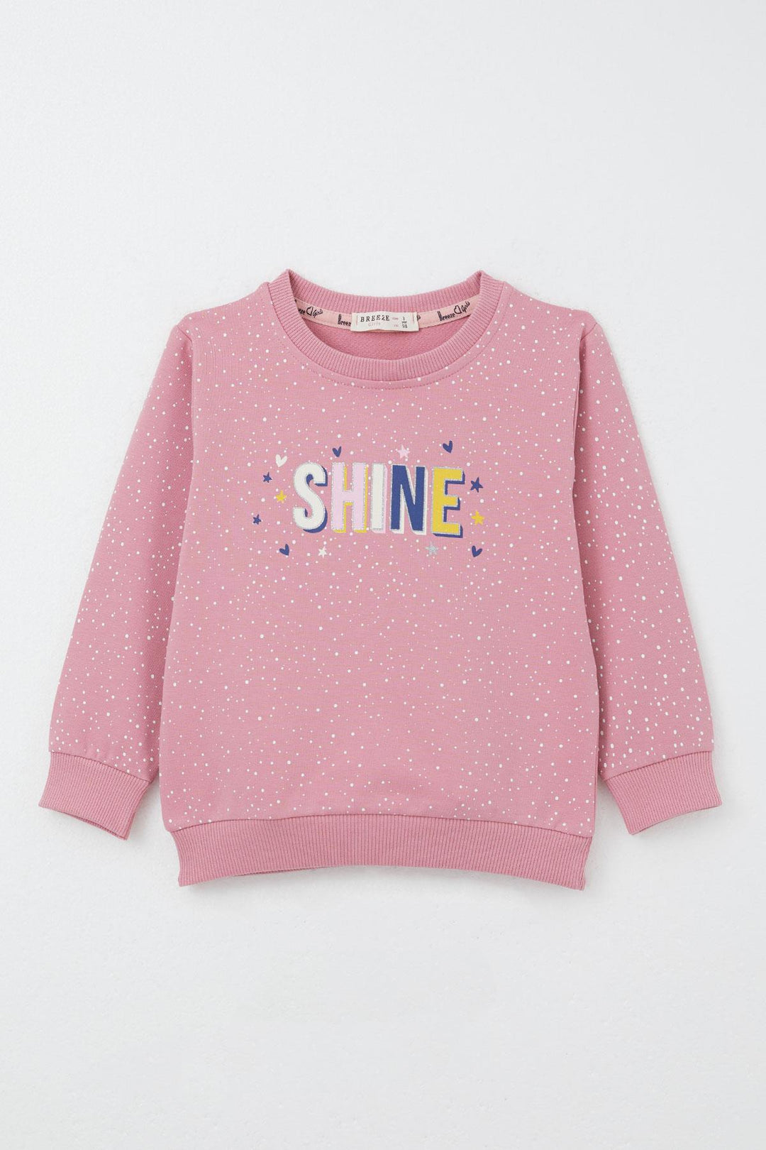 BRE Breeze Girl Child Tracksuit Printed with Heart and Star for 3-7 Years, Pink - Saint-Nazaire
