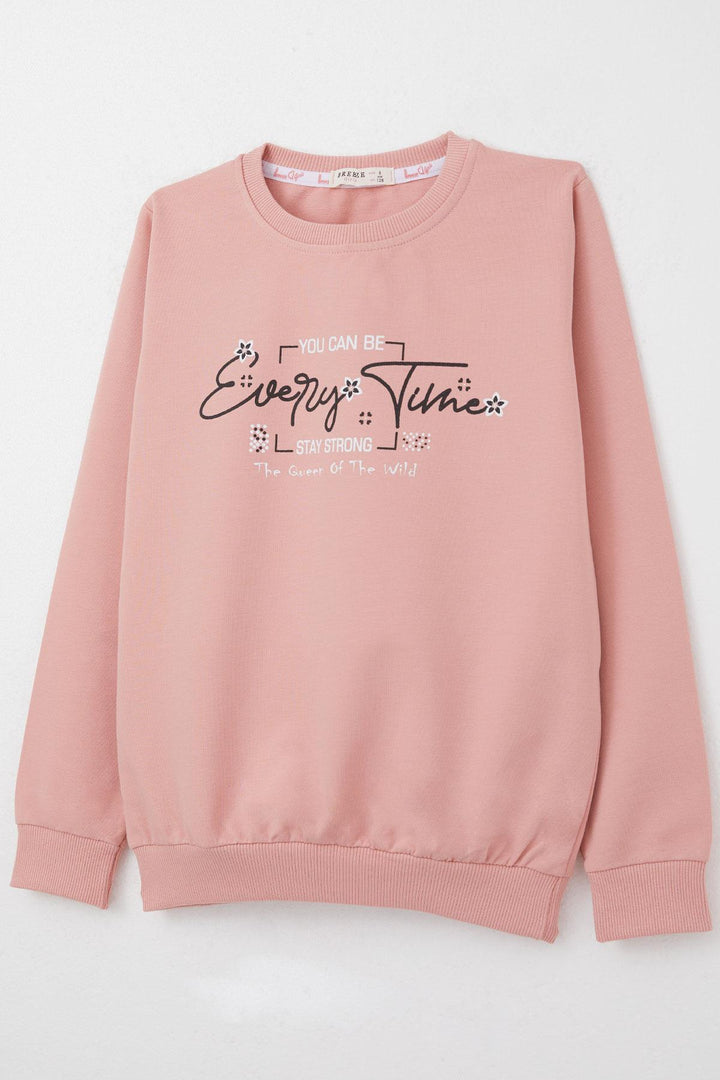 BRE Breeze Girl Child Tracksuit Printed with Flower Writing 62 Years, Rose Pink - Lochau